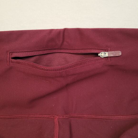 Lululemon 4 Zoned In Tight 27" Cassis Maroon Burgundy Red Reflective Compression - Picture 9 of 12